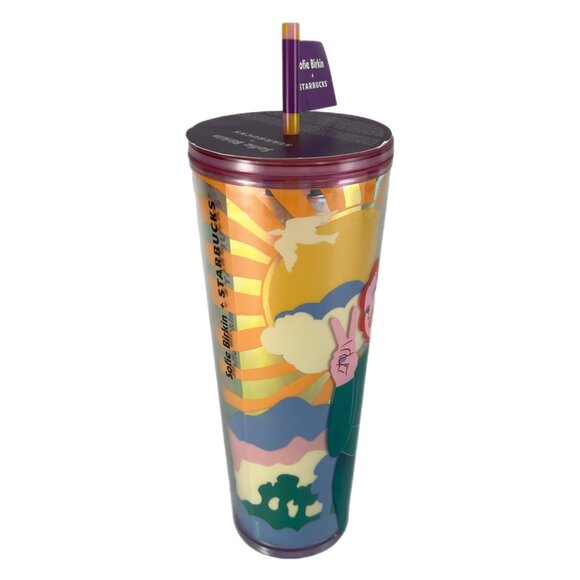Sofie Birkin + Starbucks 2024 Pride Sunshine Mural DW Cold Cup, 24 oz Venti NWT - Picture 5 of 8